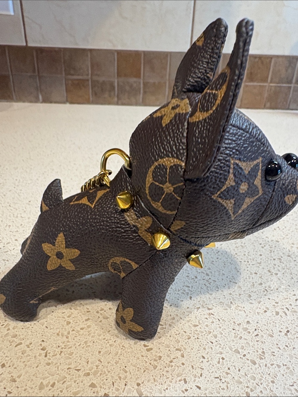 Designer-Style NEW Brown Frenchie Dog Bag Charm - Picture 3 of 5